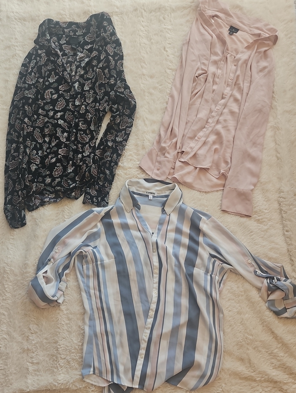 💫3-Piece XL Button-Down Shirt Lot – Express, H&M & Worthington Bundle ✨